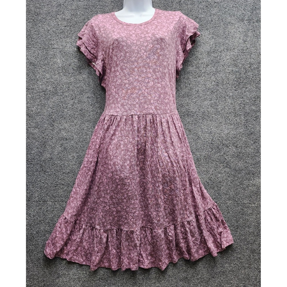 Torrid Women's Floral Flutter Sleeve Tiered Ruffle‎ Knit Midi Dress Plus Size 1